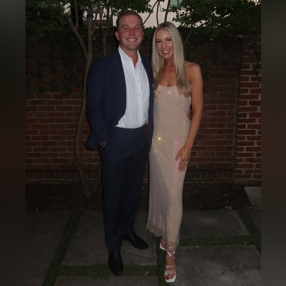 LoveShackFancy Calvert Crystal-embellished Mesh Maxi Dress, Size 2